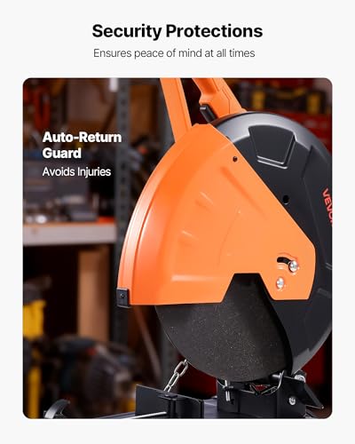 VEVOR Chop Saw, 14-inch Abrasive Wheel, 2000 W Motor, 3500 r/min Speed, 0-45° Adjustable Cutting Angle, Metal Cutting Chop Saw for Metal Square and Flat Tubes, I-Shaped Steels, Channel Steels - Image 6