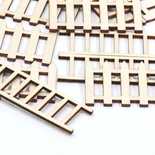 Vallas de jardín de madera personalizables para decorar maquetas y casas de muñecas de madera 6