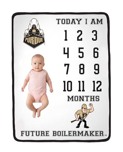 Future Tailgater Collegiate Licensed Baby Milestone Blanket (Purdue Boilermakers)