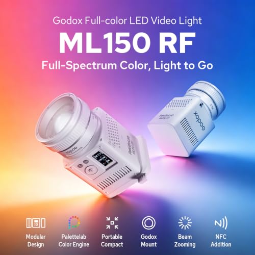Image of Godox ML150 RF 165W Full-Spectrum Full Color RGB LED COB Video Light