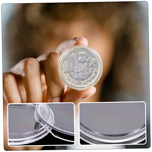 100 cápsulas transparentes para monedas 25mm miniatura 7