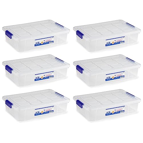 Acan Tradineur - Pack De 6 Cajas De Almacenamiento - Fabricado En Plástico - Contenedor Para Almacenar Libros, Ropa, Mantas - N. 30-9 X 37 X 26 Cm - 5 Litros