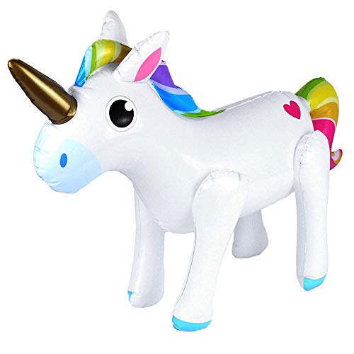 Henbrandt Inflatable Unicorn 53cm x 35cm Blow Up Unicorn Inflatable Toys Magical Rainbow Unicorn Party Decorations Pool Party Photo Booth Props Fancy Dress Accessory