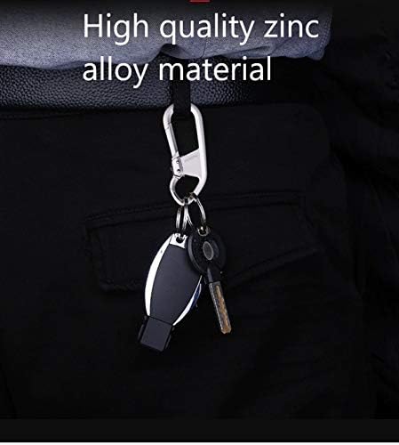Eastor Zinc alloyKey Chain, Strong Carabiner Shape Key Chain Ring Keyring Keyfob Key Holder,Quick Release Detachable Key Rings,Heavy Duty Car Key Chain As Business Gift for Men and Women (Silver)
