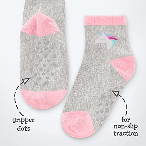 Kids Socks For Girls Boys Toddler Socks With Grippers Soft Cotton Dress Crew Grip Socks For Children 4T-5T Years Old (Unicorns & Rainbows) #TOP5