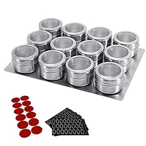 Spice Jars Set BBQ Spice Tikken Cansjes Roestvrijstalen Kruiden Opbergdoos Container met Stickers Lade Keuken Cruet 12…