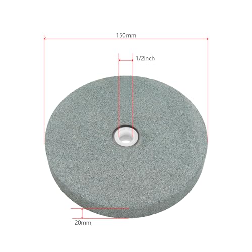 LT Easiyl 150mm Siliziumkarbid Flachschleifscheibe 1/2 Zoll Spindel Körnung 80 Tischschleifscheibe zum Schleifen und Schärfen von Hartlegierungswerkzeugen, Nichtmetallischem Material