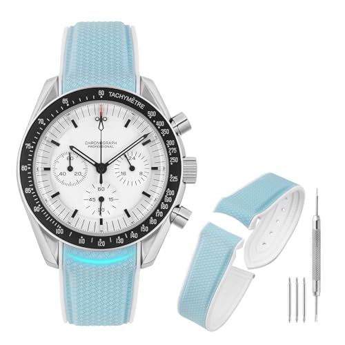 Bracelet montre Moonswatch en caoutchouc 20mm boucle déployante Tactical Frog