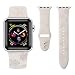 Produktbild Libra Gemini sport Armband Kompatibel mit Apple Watch Armband 38mm 40mm 41mm 42mm 44mm 45mm,Weiches Silikon armband mit zarter Blumengravur für iWatch Serie 7/SE/6/5/4/3/2/1 (42/44/45mm, Polarstern)