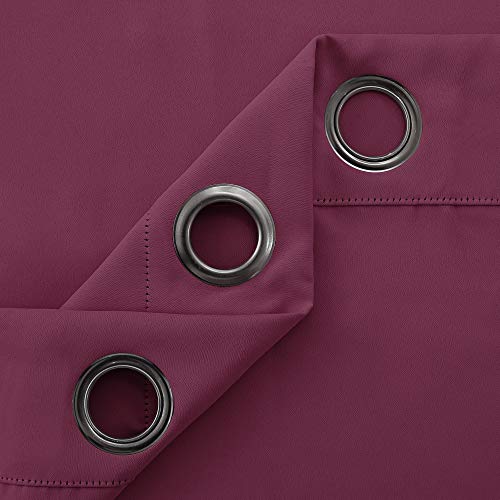 Image of Deconovo Grommet Top Window Curtains Room Darkening Wide Curtains for