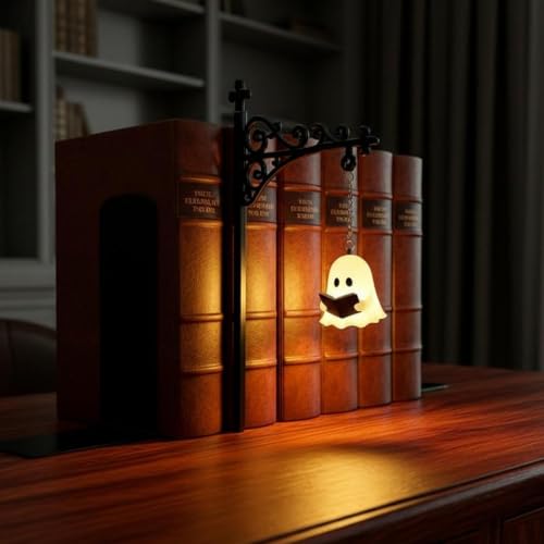 Image of Ghost Bookshelf Lantern Reading Lamps Cute Novel Lover Gift Hanging Lighting