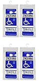 HOME-X Set of 4 Handicap Placard Protector with Hanger, Permit Holder-Disabled Parking Permit Holder...