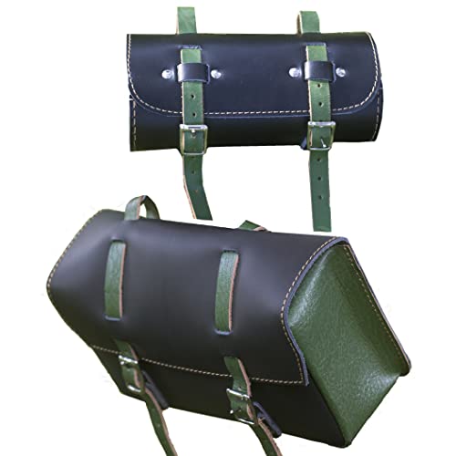 Ensemble sacoches de vélo 2 en 1 cuir de selle guidon London Craftwork