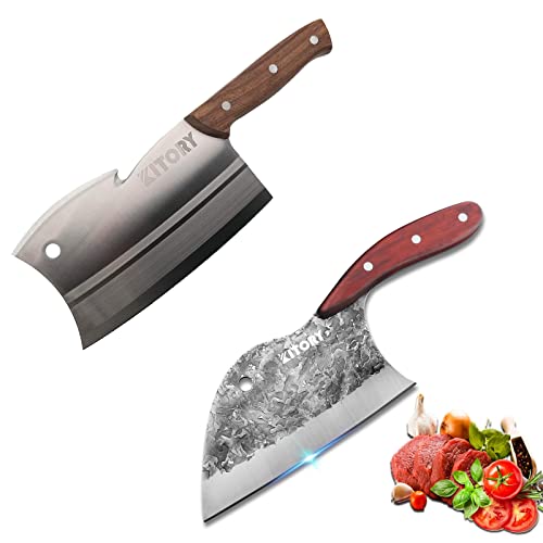 Kitory Meat Cleaver Qqhz + 7 Inch Butcher Boning Knife Forged Kitchen Knife Zf01 #TOP7