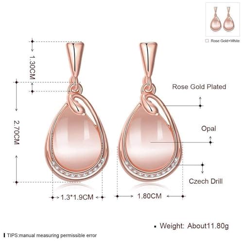 Image of Shining Diva Fashion Crystal Collection Gold Plated Jewellery Set for Women (Rose Gold)(rrsdcmb280 8306b 9580er)