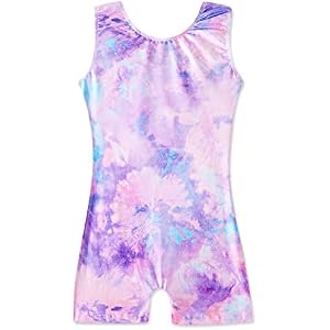 HOZIY Gymnastics Leotards with Shorts for Girls Toddlers Kids Biketard Tumbling Outfits Sparkle Unicorn Leopard Galaxy