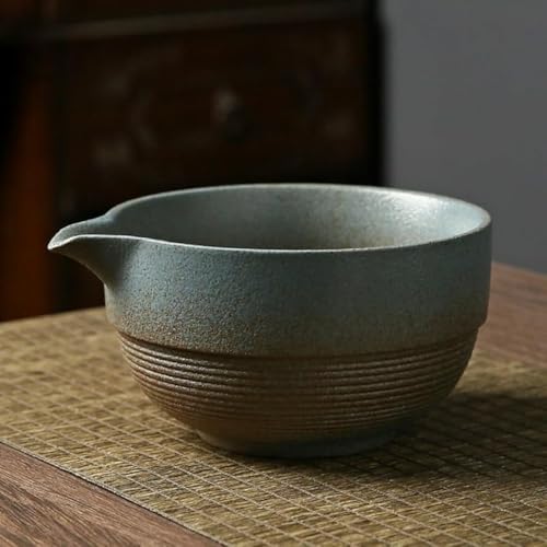 AOBOPO 手作り陶器抹茶セレモニー茶碗 注ぎ口付き 500ml サラダジュースカップ兼用 抹茶専用日常飲料・抹茶儀式両対応 質感で温かみあり 家庭用・ゲスト接待最適 おしゃれデザイン 紅茶・緑茶・ジュース多飲料?配
