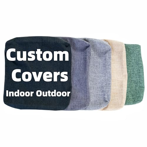 Custom Cushion Covers Indoor/Outdoor Furniture, Non-Slip Cut to Size Cover Replacement for Sofa Couch Chair Window Pad, Shaped Patio Bench Cushion Backrest Protector, Cotton/Velvet/Waterproof Fabric