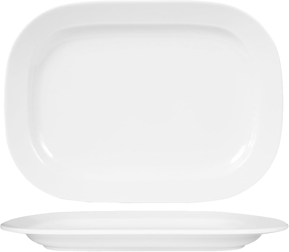 2 Pack Extra Large 17.5 Inch White Serving Trays，Reusable Melamine Platters | Melamine Tray for Snacks, Fruit & Cookies, Durable Food Serving Dishes for Entertaining, Pantry Organization & Kitchen Use