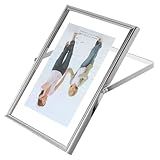 DOITOOL Marco de de Diseño Rectangular de Hierro Plata para Escritorio Fácil de Transportar y Adecuado para Diaria y Bodas