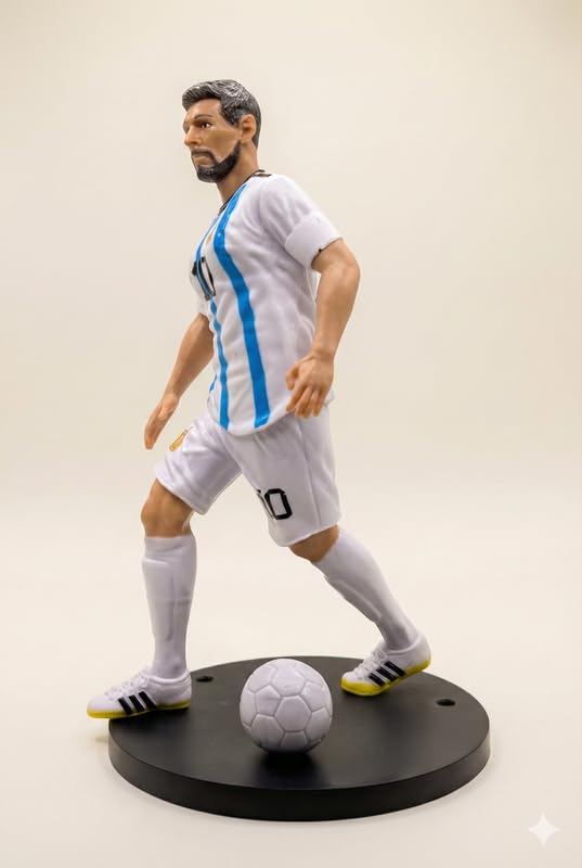 Image of No.10 Football Star Action Figure 16 CM Static Collectible Toy with Stand and Ball Sports Player Figurine Showpiece for Kids Adults Desk Shelf Decor Gift for Football Fans