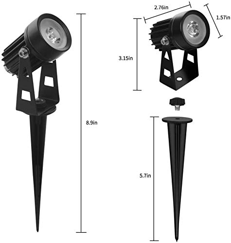 Otdair Solar Spotlights Outdoor, Led Solar Powered Landscape Lights 4 in 1 Bright Warm White Lights IP65 Waterproof Adjustable Head Light for Path Garden Yard Patio Lawn - Thumbnail 2