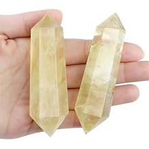 YATOJUZI 3.5" Citrine Healing Crystals Wand Natural Crystals and Healing Stones Large Hexagonal Citrine Crystal Points for Meditation Divination Reiki Energy Balancing 1PCS