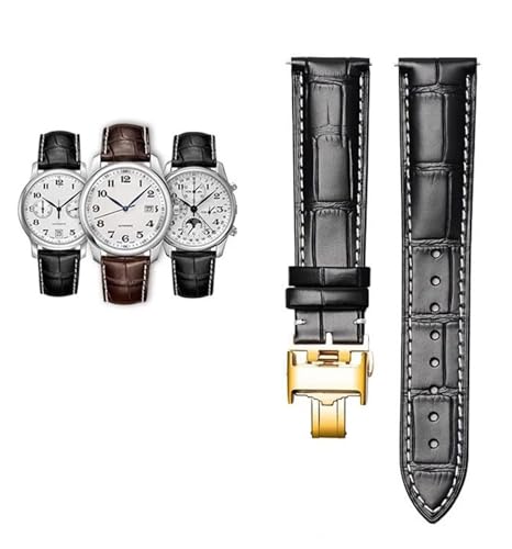 Bracelet de montre en cuir de vachette 21mm pour montre Longines Master L2