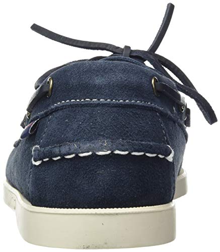 Image of Sebago Men's Docksides Portland Suede Boat Shoes, Blue Blue Navy 908, 8