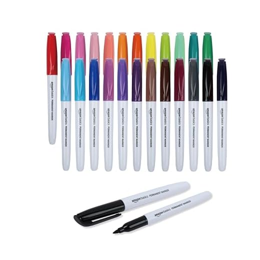 Amazon Basics Rotuladores permanentes, Paquete de 24, Surtido