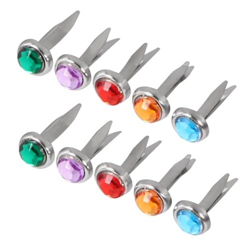 DOITOOL 50pcs Scrapbooking Brads Handmade Decorative Nails DIY Fasteners Adorable Mini Brads Craft Supplies