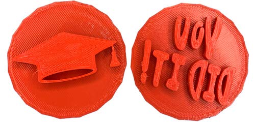 Graduation You did it! Cake Cupcake Cookie Stamp Embosser for Icing Fondant Grad Party Exam Pass Well Done Congrats 2-Pack
