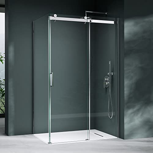 Mai & Mai Duschkabine 90x120 cm Eckdusche Dusche mit Schiebetür Sicherheitsglas 8mm ESG beidseitige NANO-Beschichtung Dusche R-17