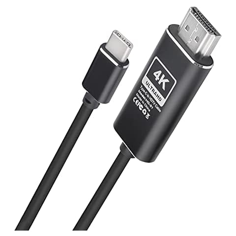 USB C to HDMI Cable, Type C to HDMI HDTV Cable 6.6ft 4K 60Hz Adapter (Thunderbolt 3 Compatible) Compatible with MacBook Pro 2020/2019,iPad Pro,Surface,XPS 13/15,Galaxy S20 Cover