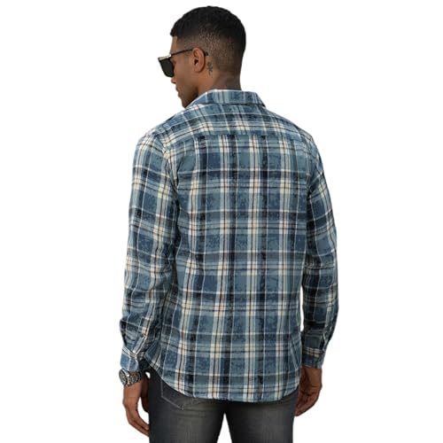 Image of WARHORSEE Flannel Shirt for Men Long Sleeve Button Down Plaid Shirts | Soft Cotton Blend for Multi-season Wear, Lightweight yet Warm, Dual buttoned storage pockets, Machine Washable Easy Care