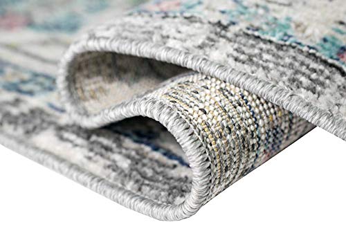 CARPETIA Teppich Outdoor Orientteppich Wohnzimmerteppich Ornamente in grau Größe 160 cm Rund – Bild 8