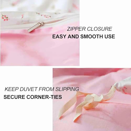 Faincy Pink And White Duvet Cover Queen Size thumb #4
