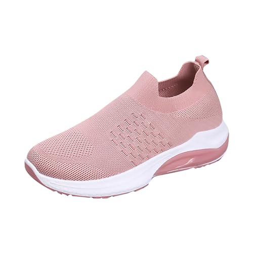Zapato de mujer cómodo y elegante con plataforma antideslizante, ligera, cómoda, suela flexible de caminar sin cordones, zapatos baratos de deporte manos libres zapatillas amortiguamiento aumentado