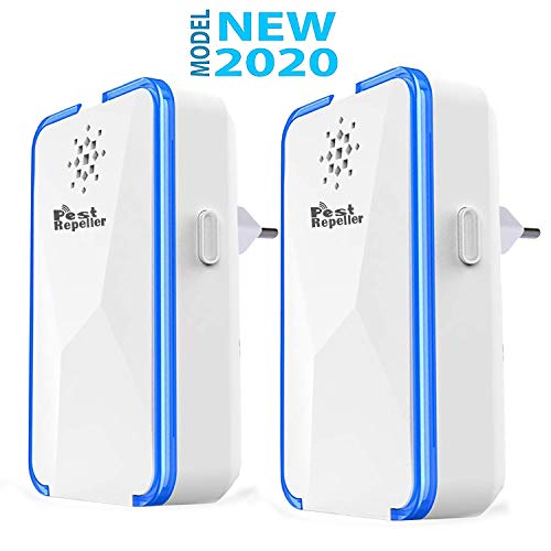 EGEYI Répulsif Ultrason Anti-Rongeurs Insectes,Repulsif Moustique,Repulsif Anti Mouches Electrique Appareil Répulsif Souris Interieur,Moustique,Cafard,Fourmi,Araignée,100% Inoffensif (2 Paquets)