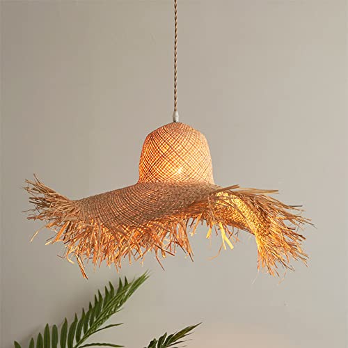 Luminaire artisanat bambou fait main suspension rotin haut de gamme