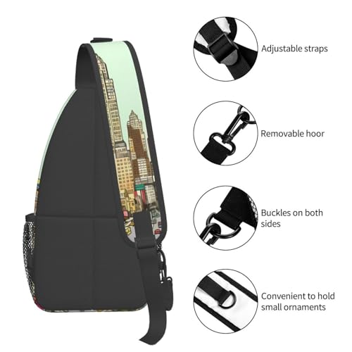 Mochila tipo Sling negra para uso diario y viaje miniatura 4