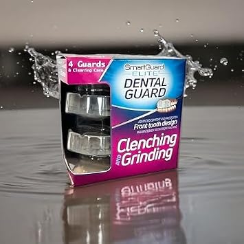 SmartGuard Dental Guard 4 Guards and Cleaning case Front Tooth Custom Anti Teeth Grinding Night Guard for Clenching Dentist Designed Bruxing Splint Mouth Protector for Sleep