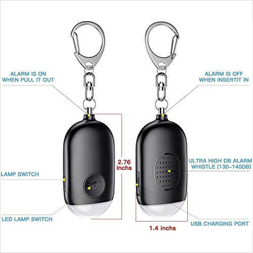 Taschenalarm Kimfly mit LED Lampe und 130dB Sirene