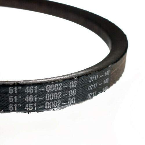 Close-up of a Spartan 61-inch Deck Belt, showing the part number 461-0002-00 printed on its surface.