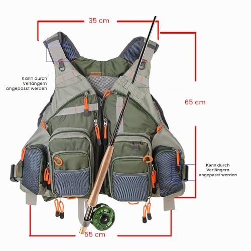 Foto von Kylebooker Fliegenfischen Herren Damen Outdoor Angelweste Angeln Westen Maschen mutil-Taschen Weste