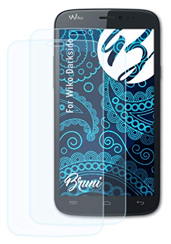 Bruni Protecteur d'écran Compatible avec Wiko Darkside Film Protecteur, Cristal Clair Écran Protecteur (2X)