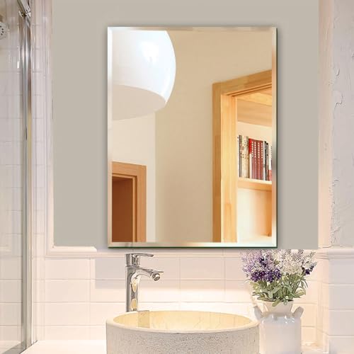 Image of Warmiehomy 40x60cm Frameless Self Adhesive Bathroom Wall Mirror