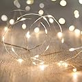 ANJAYLIA 16.5Ft 50 LED Fairy Lights Battery Operated String Lights for Party Home Wedding Festival Decoration, Warm White