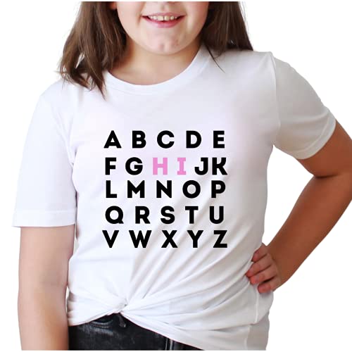 Alphabet Hi Back to School Outfits for Boys, Girl, First Day of School Shirts, 1st Day of School Outfit, Cute Back to School T-shirts for Kids, Toddler, Kindergarten, Pre-K, All Grades.4