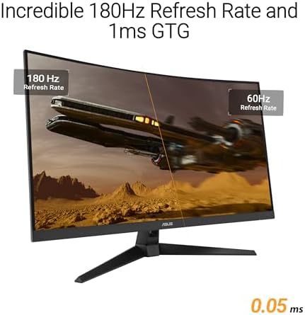 ASUS TUF Gaming 31.5” 1440P Curved HDR Gaming Monitor (VG32WQ3B) – QHD (2560 x 1440), 180Hz, 0.5ms, 1500R, Extreme Low Motion Blur, FreeSync, 90% DCI-P3, Shadow Boost, DisplayWidget, 3 yr Warranty — view 2